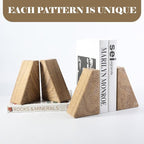Karibiber Marble Bookends for Heavy Books, Decorative Book Ends for Shelves - Image 3