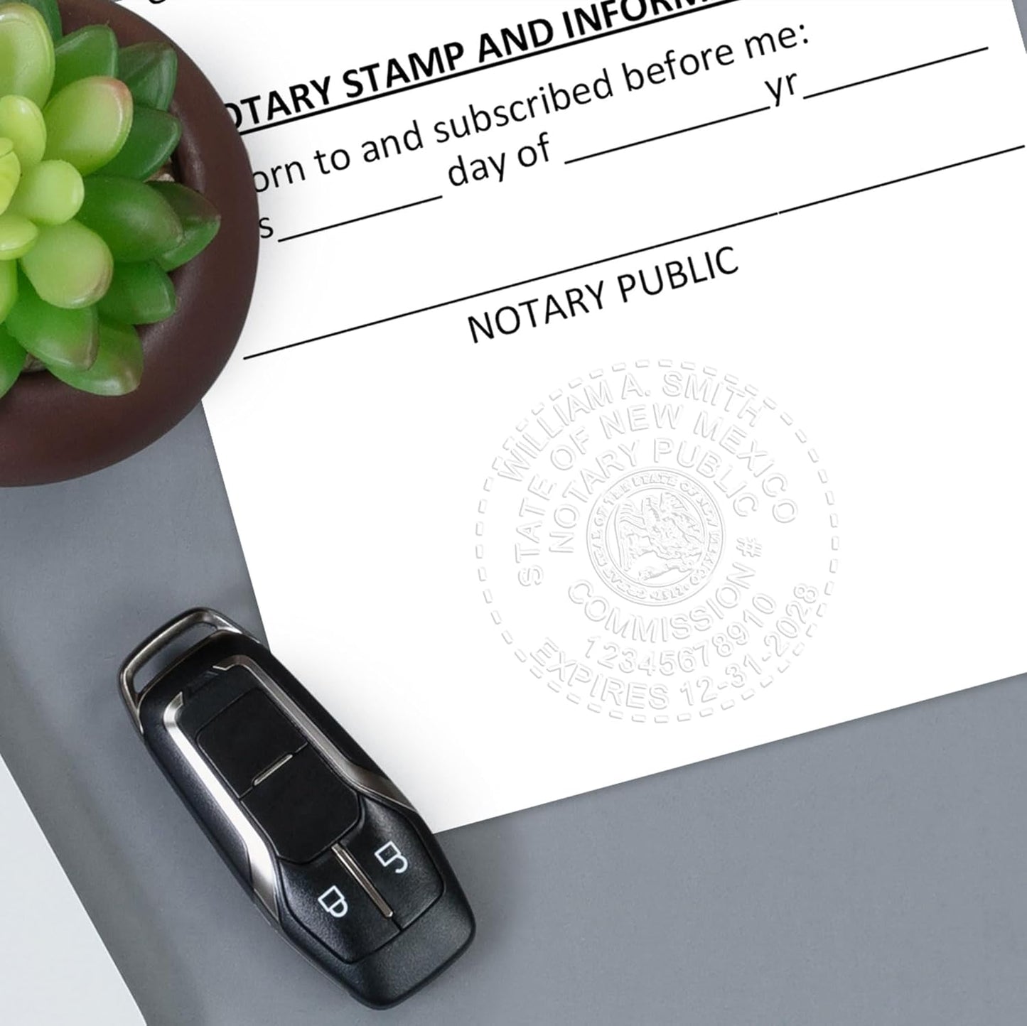 New Mexico Round Notary Embosser | Official State Embosser | Official Seals | Meets State Specifications (New Mexico, Round Embosser)
