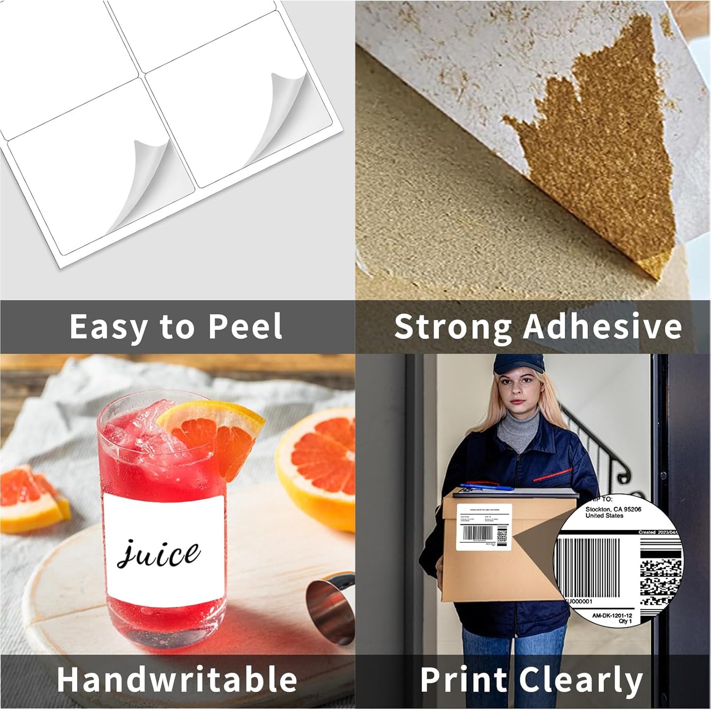 3-1/3" x 4" Shipping Labels,Printable White 6 UP Label for Laser/Inkjet Printers,Self Adhesive 3 1/3 x 4 Matte Mailing Label Stickers(2000 Sheets, 12000 Labels)
