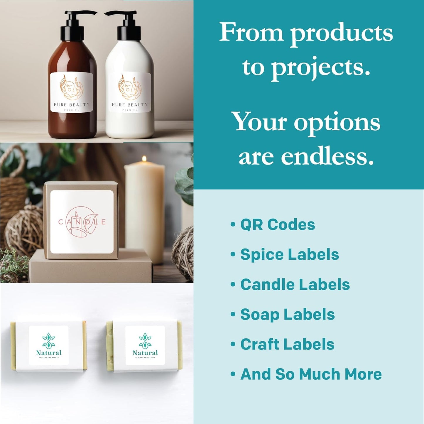 Premium Label Supply White Sticker Square Labels – 2" x 2" – Laser/Inkjet Compatible – (20 per Sheet), 500 Sheets – 10,000 Total Adhesive Labels