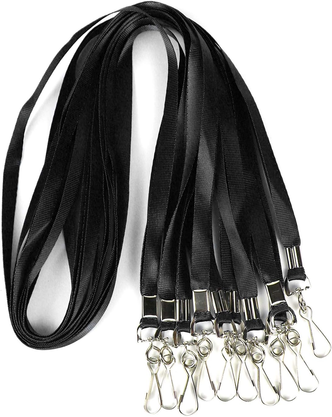 Bulk Lanyards Premium Cruise Lanyard Nylon Badge Lanyards Id Holder Perfect for Office, Kids, Teachers (Black, 50 Pack)