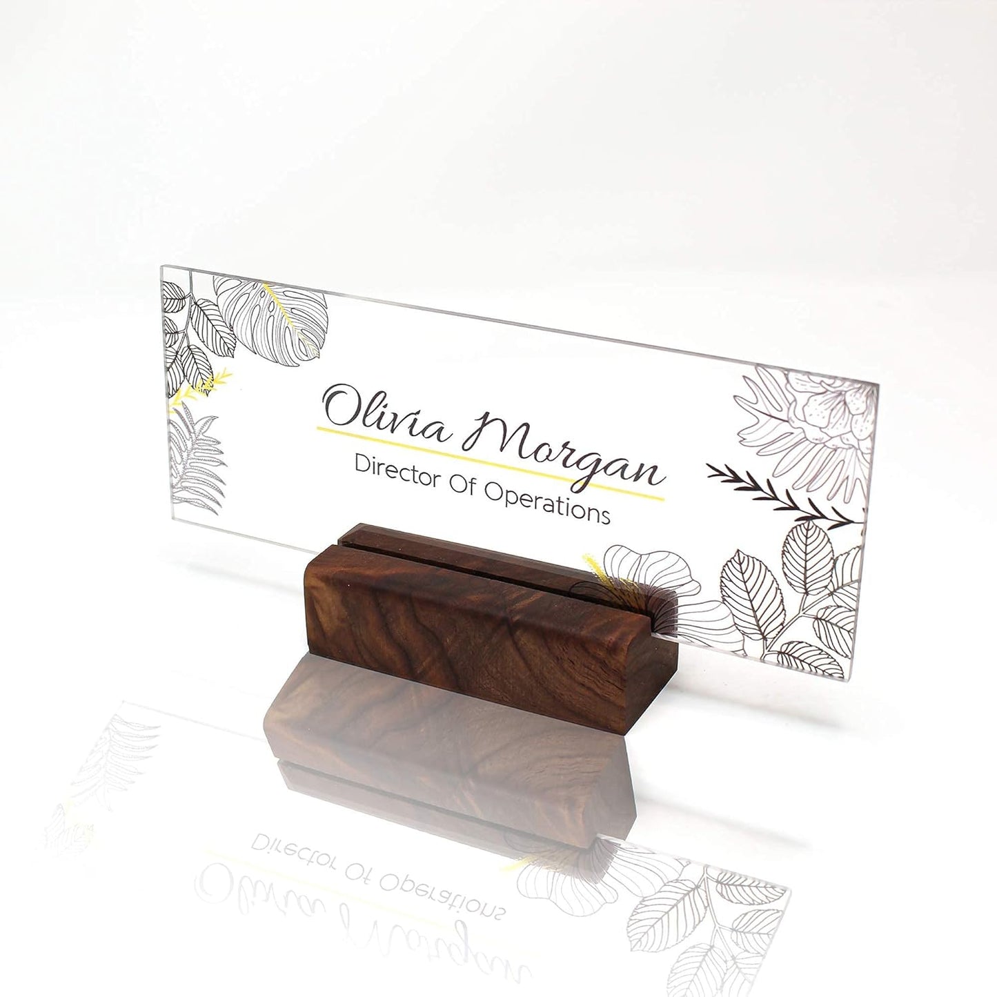 Personalized Desk Name Plate Plaque | Unique Gift | Wood Holder | Office Decor | Teacher Name Plate | Sign | Artswave (Elgant)