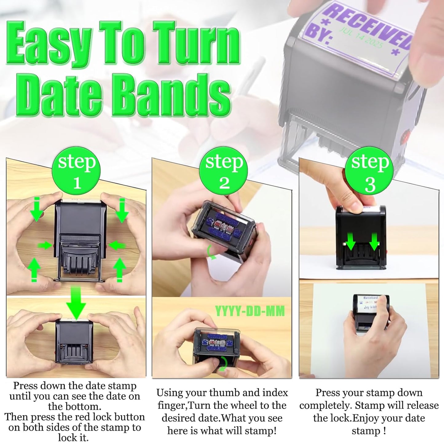 Custom-Teacher-Stamps with Date Self Inking Teacher Name Stamps Personalized Teacher Signature Stamp with Date Stamp Please Sign and Return Stamp 2025