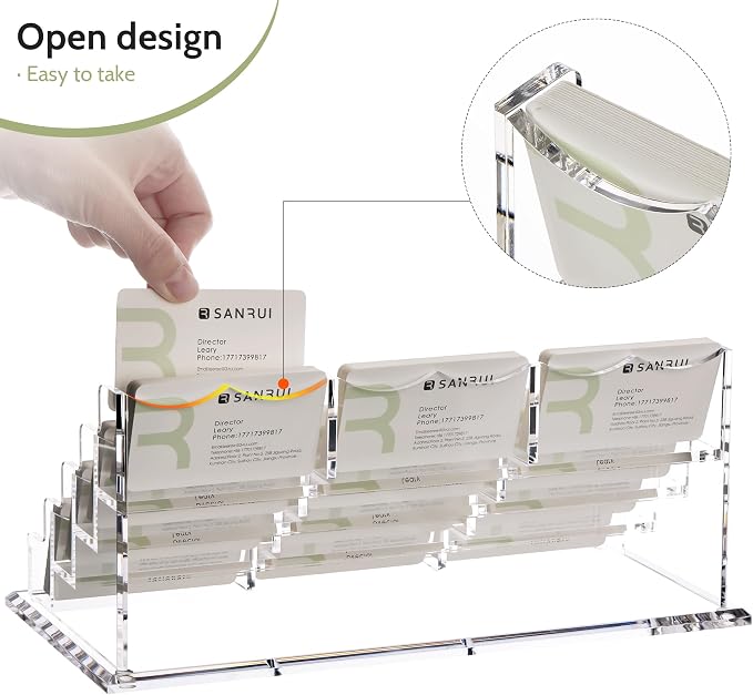 SANRUI Clear Acrylic Business Card Holder - Image 5