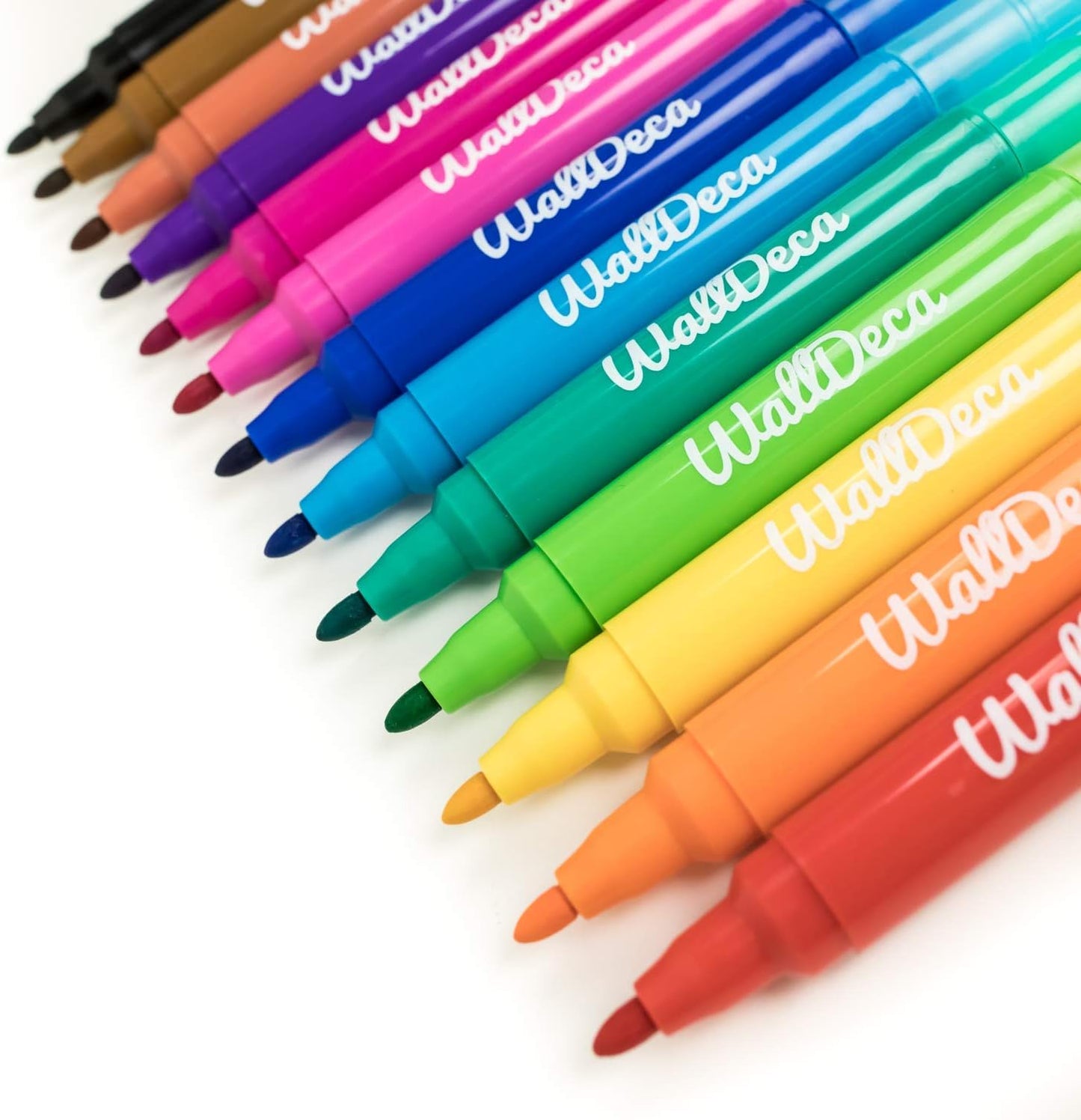 WallDeca Dry Erase Markers for Kids Non-toxic, 13 Pack, Washable, Colorful Pastel Colors, Fine Tip Skinny Pens, Thin Whiteboard Low Odor Markers for Toddlers, Vibrant and Quick Dry