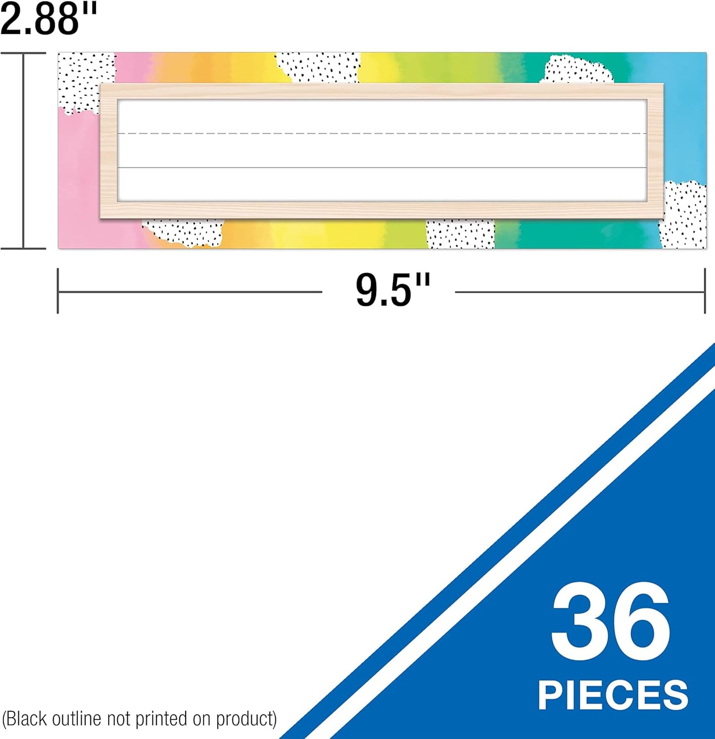 Carson Dellosa Creatively Inspired 36PC Name Labels for Kids, Boho Rainbow Tags for Labeling Classroom, School Supplies, Chalkboard, Desk Organizer and Locker Organization Teacher Decor