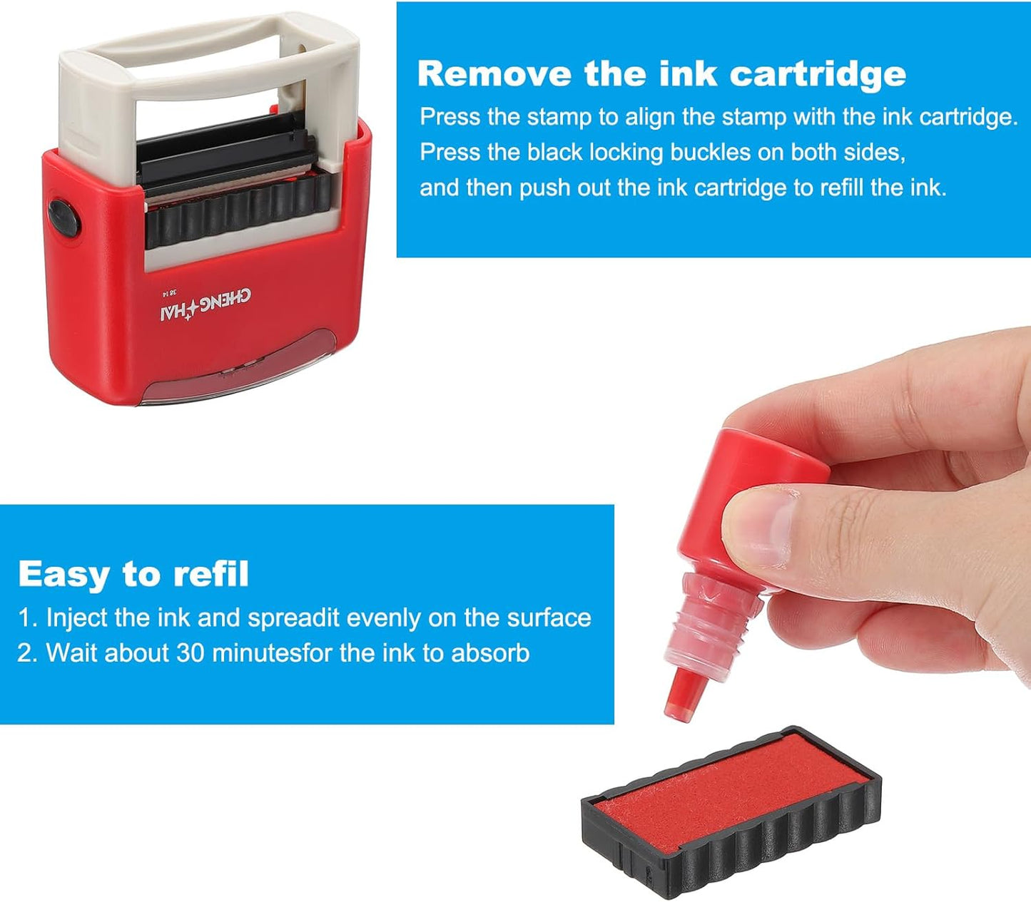YOKIVE Cancelled Self Inking Rubber Stamp, Office Ink Business Stamp for Office Documents, Paperwork, Warehouse, Label (Red)
