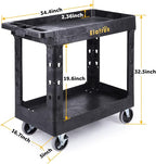 ELAFROS Heavy Duty Plastic Utility Cart 34 x 17 Inch - Image 2