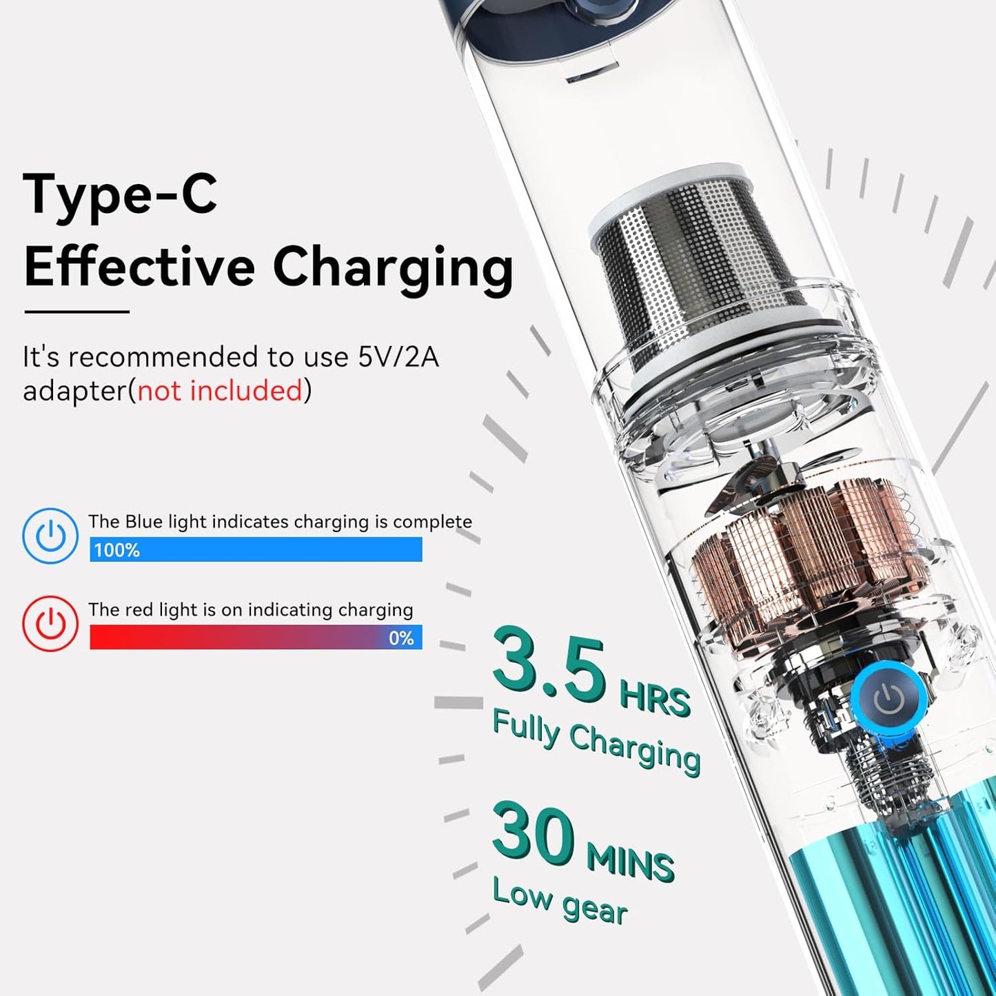 Car Vacuum - 17000Pa/120W Handheld Vacuum Cordless with Blower & 2 Filters, Rechargeable Ultra Lightweight Hand Held Vacuum Mini Vacuum Cleaner for Car Home Pet Office Keyboard Cleaning