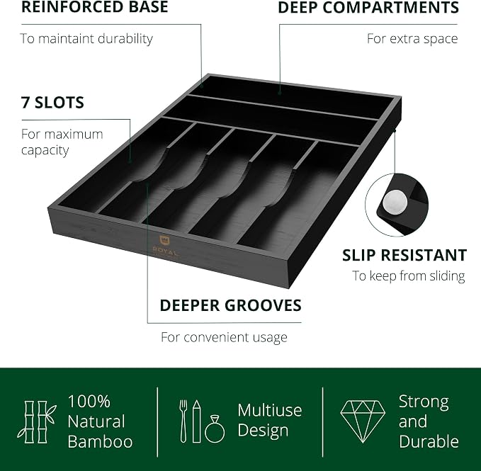 Luxury Bamboo Kitchen Drawer Organizer - Image 2