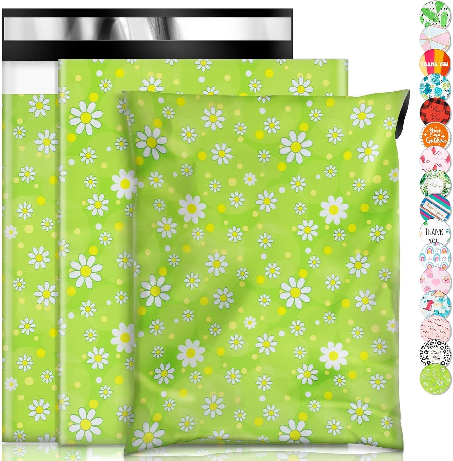 Oududianzi Poly Mailers 6X9, 100Pack Shipping Bags, Fashion Shipping Envelopes, Plastic Packaging Bags, Self-Seal Polymailers, Mailing Poly Bags for Business, Clothing (Daisy)