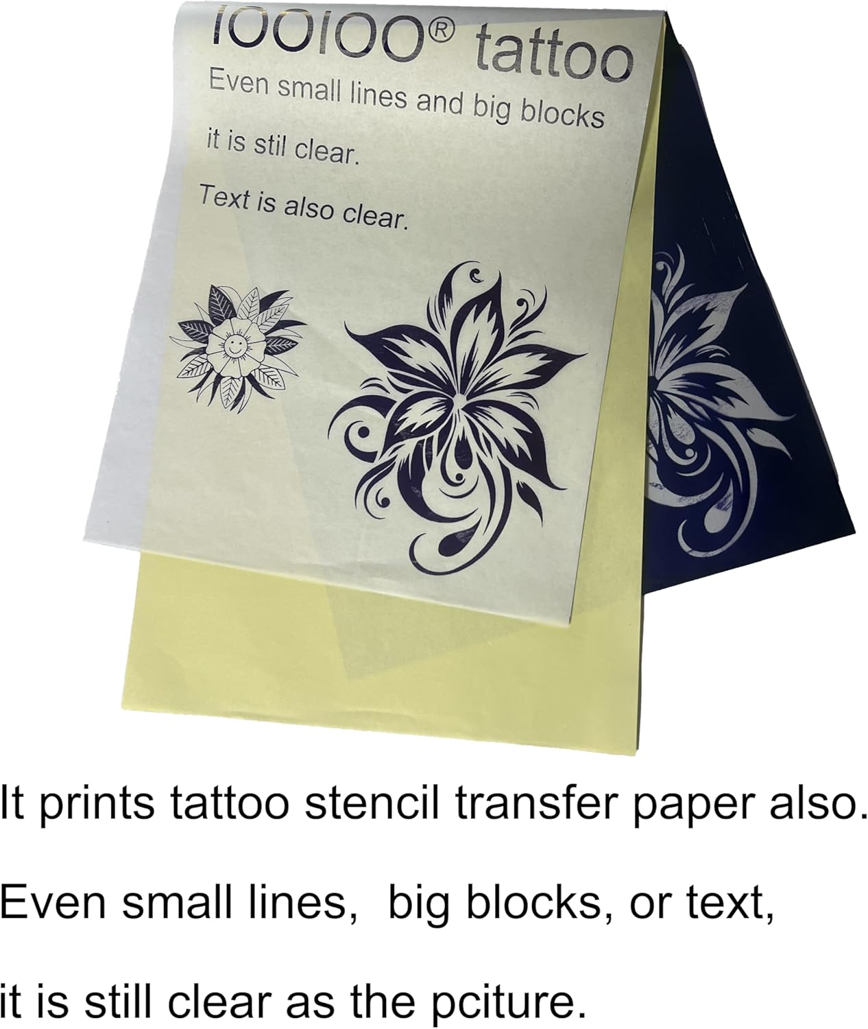 IOOIOO D210 Portable Printer, Wireless Inkless Bluetooth Thermal Printer for Tattoo Stencil Transfer Paper, for 8.5 x 11 Letter, A4 Rolled & Folded Thermal Paper (Black, Without Carrying Case)
