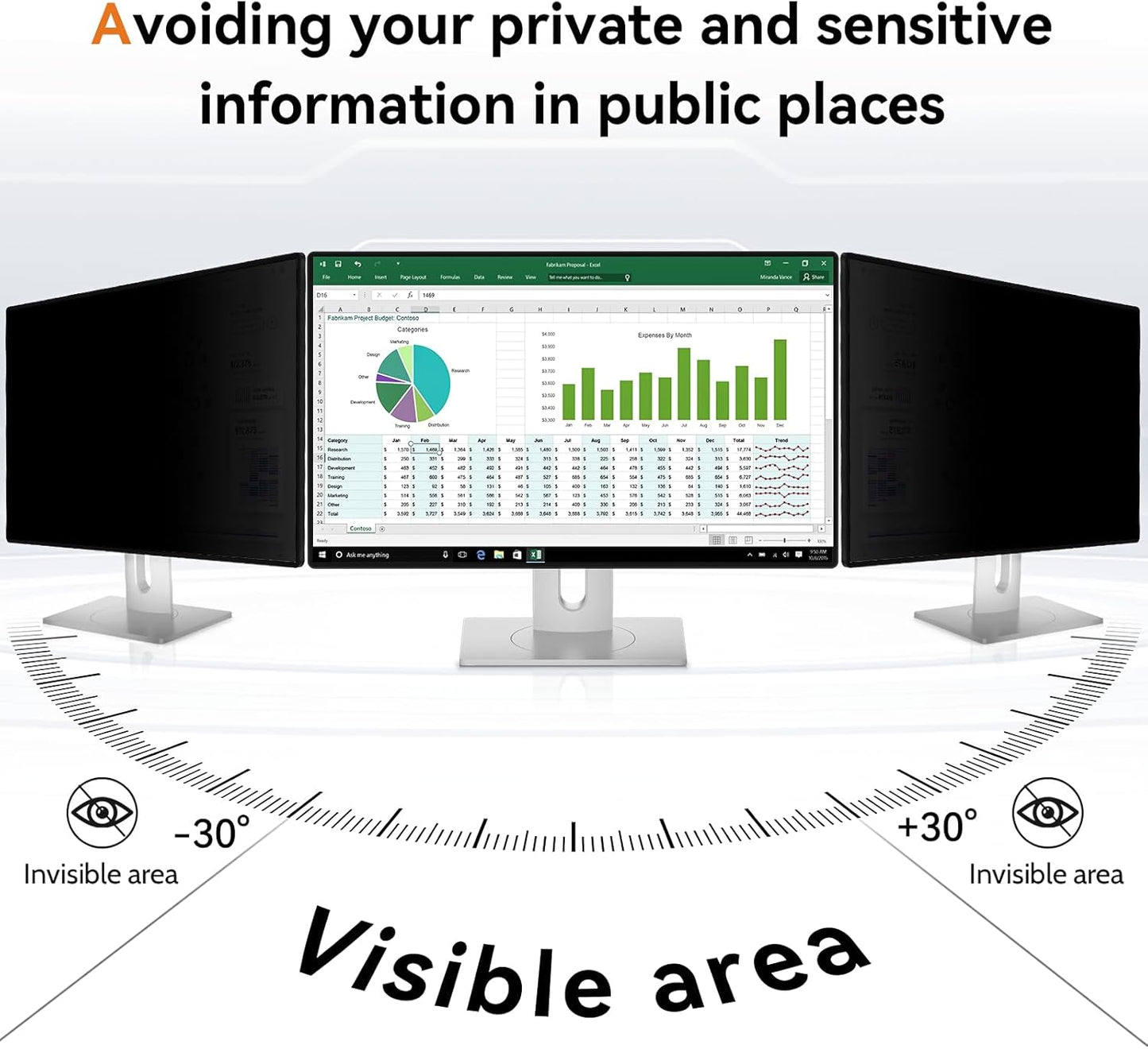 34 Inch Curved Computer Privacy Screen Filter for 21:9 Aspect Ratio Widescreen Monitor - Anti Glare Blue Light Filter, Removable Computer Monitor Privacy Shield, Anti-Scratch Screen Protector