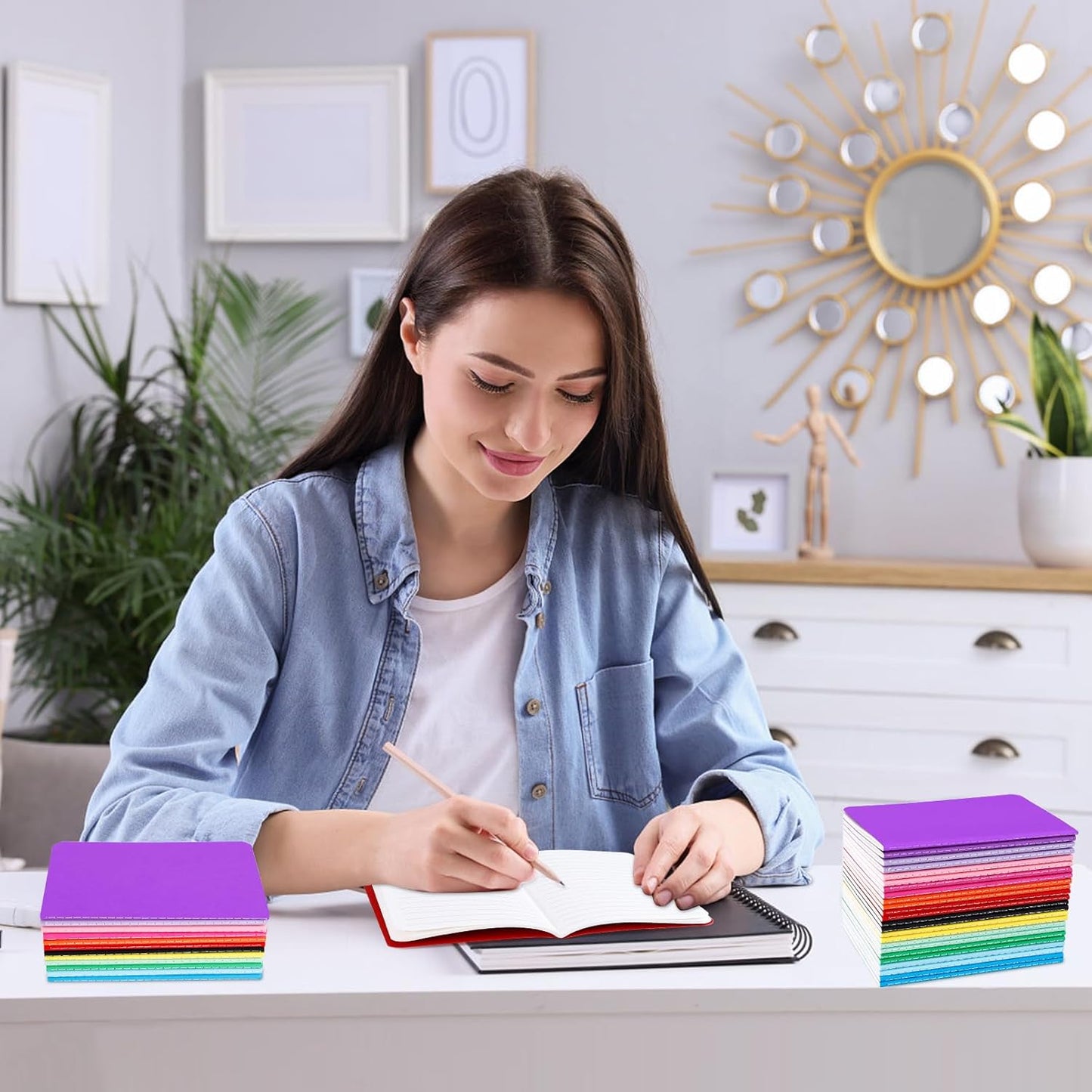 36 Pack Small Lined Notebooks Bulk,Mini Pocket Notebooks,Mini Journal Memo Notepads for Students,Traveler,Office Meeting Supplies,12 Bright Colors,3.5 X 5.5 Inch,30 Sheets/60 Pages
