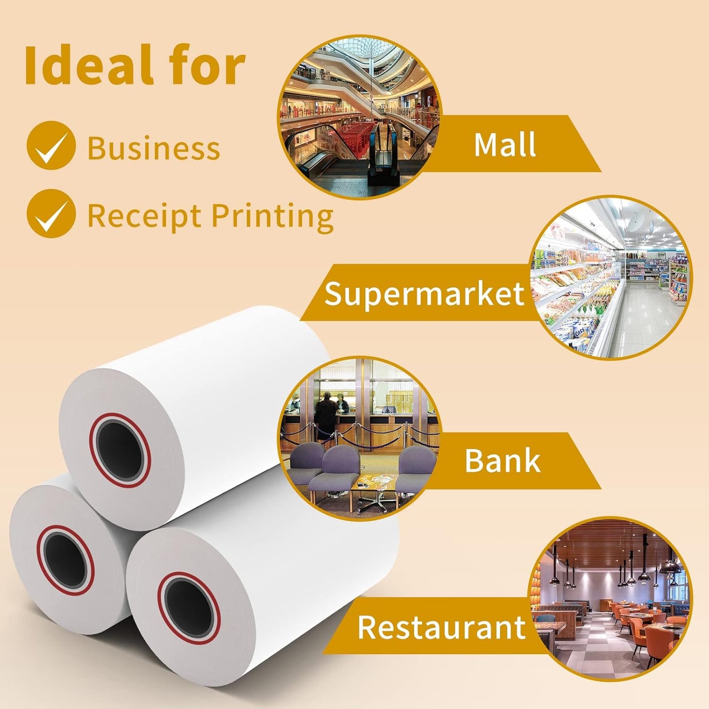 MFLABEL® 800 Rolls 2 1/4" x 85' Thermal Paper Cash Register POS Receipt Paper