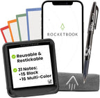 Rocketbook Reusable Sticky Notes, Restick and Reorganize Memo Pads, 16 by Rocketbook
