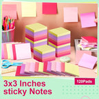 Fainne 120 Pack Sticky Notes Bulk 3 x 3 inch Self Stick Note Pads Multicolor - Image 3
