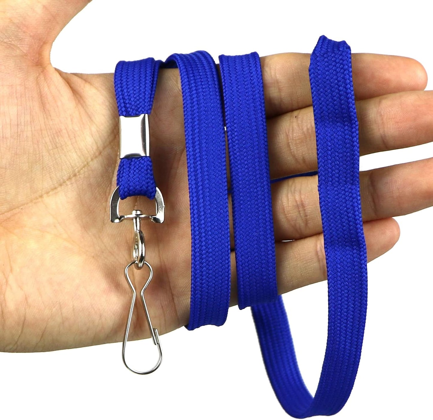 Lanyard 50PCS Lanyards with Swivel Hook clips for ID Name Badge Holder (Blue)