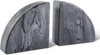 Karibiber Marble Bookend for Shelves, Non-Skid Bookends for Heavy Books by Karibiber