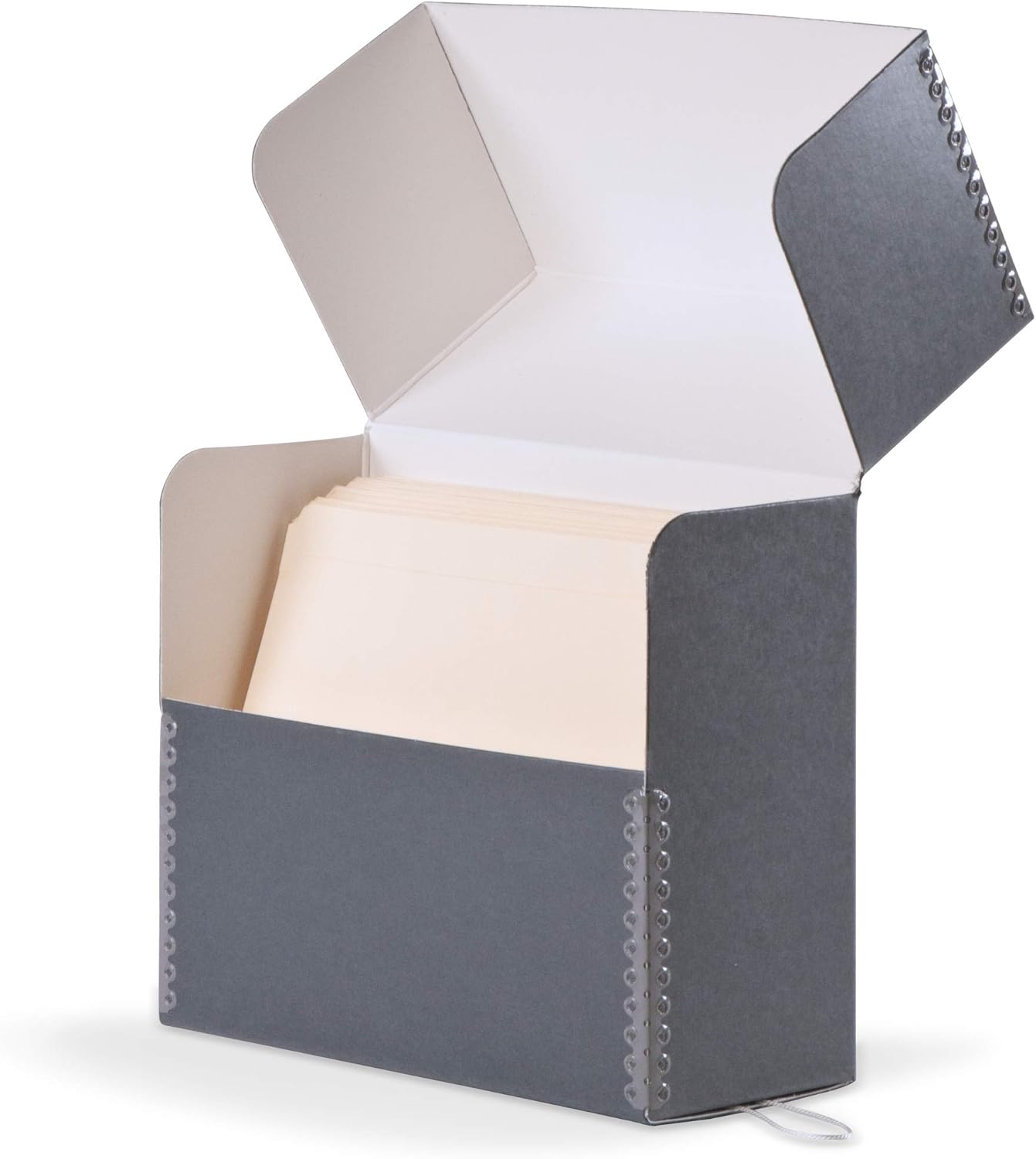 Gaylord Archival Blue/Grey Flip-Top Document Storage Box - 4W x 12 1/4L x 10 1/4" H