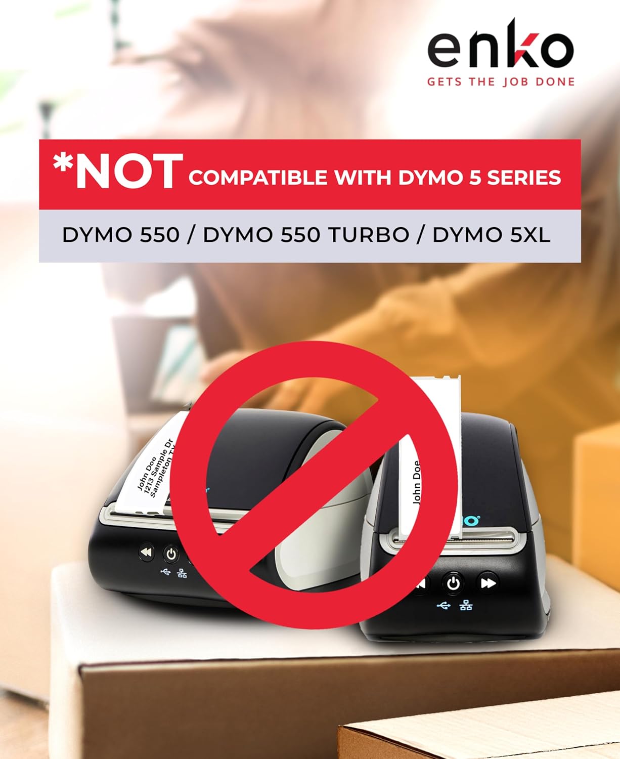 enKo Compatible for Dymo 30252 Labels (1-1/8" x 3-1/2") - Label for Dymo Labelwriter 450 Turbo Printer and 4XL - Direct Thermal Address, Shipping and Barcode Label (48 Rolls | 16,800 Labels)
