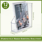 12 Pcs Clear Acrylic Magazine File Holder Plastic Desk Organizer - Image 3