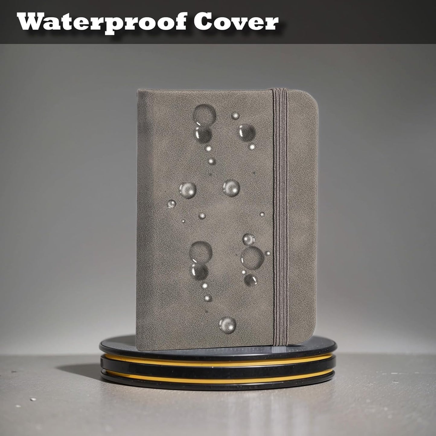 4 Pack Pocket Notebook Small Notebook, 3" x 4.4" Journal Notebook Hardcover with Thick Lined Paper, 200 Pages Leather Cover Mini Journal Notepad (Gray)