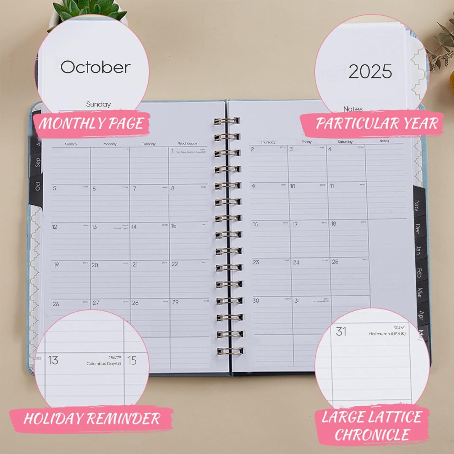 Academic Planner 2025-2026, Weekly and Monthly Calendar Planner, July 2025 - June 2026, 6.4" x 8.5", Faux Leather Cover Yearly Teacher Student Planning Agenda Book with Tabs, Pocket, Notes(Black)