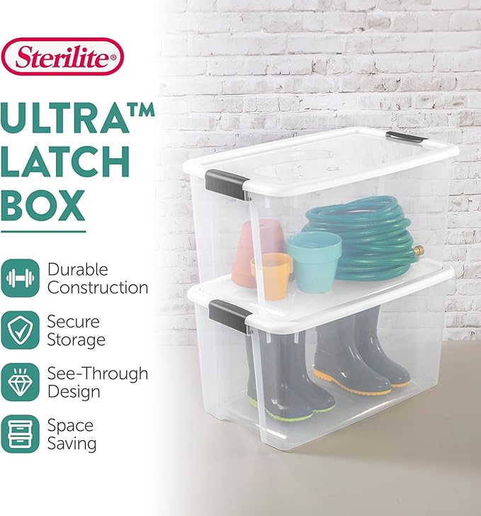 Sterilite 8-Pack 70 Quart Ultra Latch Box, and Closet - Image 2