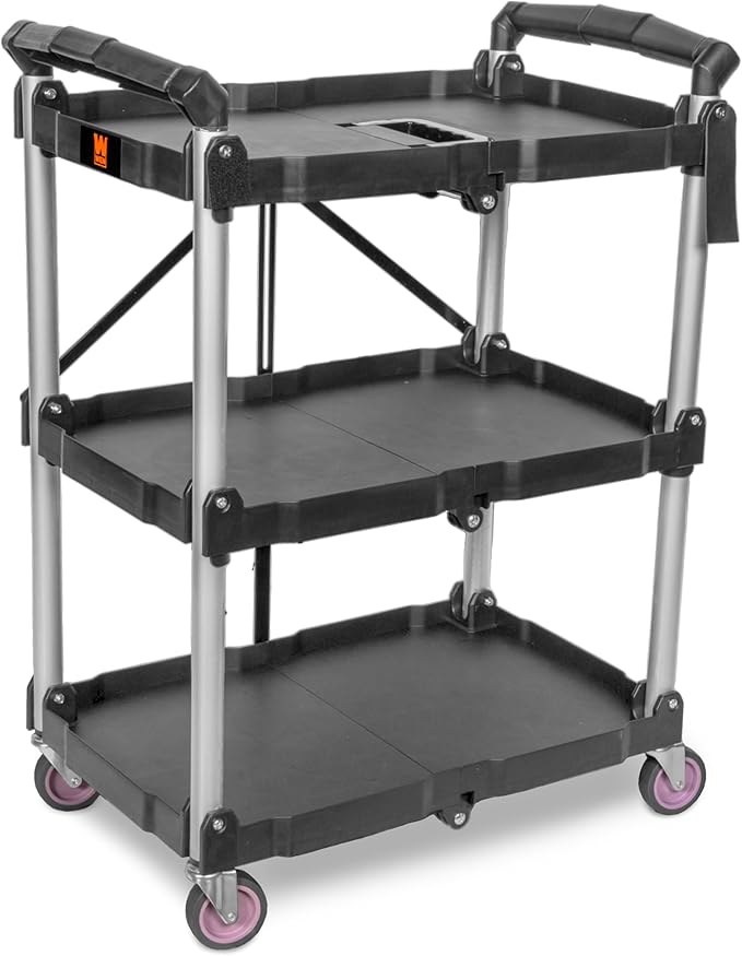 Wen Compact Foldable Service Utility Cart, Three Tier by WEN