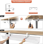 Univivi No Drill Under Desk Cable Management Tray, Clamp/Screw Mount Desk Cable - Image 6