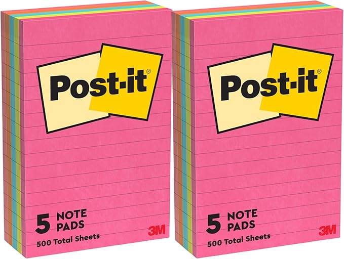 Post-it Notes, 4 in x 6 in, 2 Pack, 10 Pads, 100 Sheets per Pad, 1000 Sheets by Post-it%C2%AE