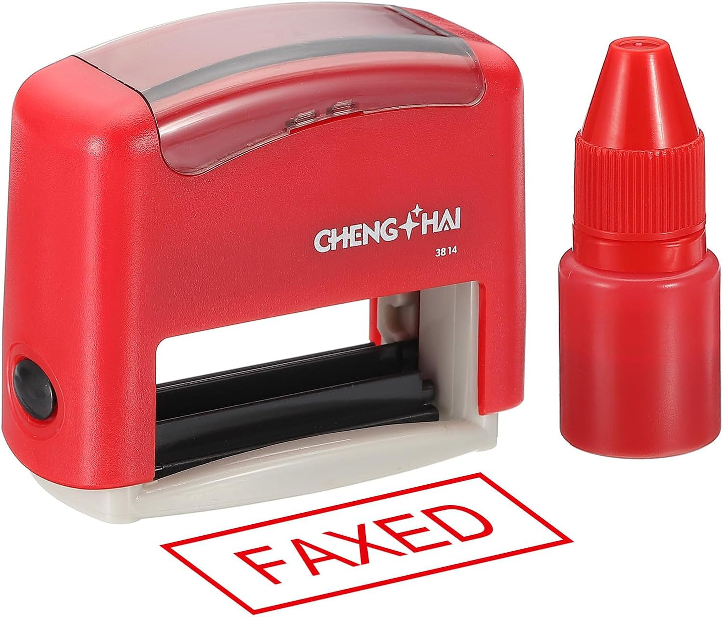 YOKIVE Faxed Self Inking Rubber Stamp, Office Ink Business Stamp for Office Documents, Paperwork, Warehouse, Label (Red)