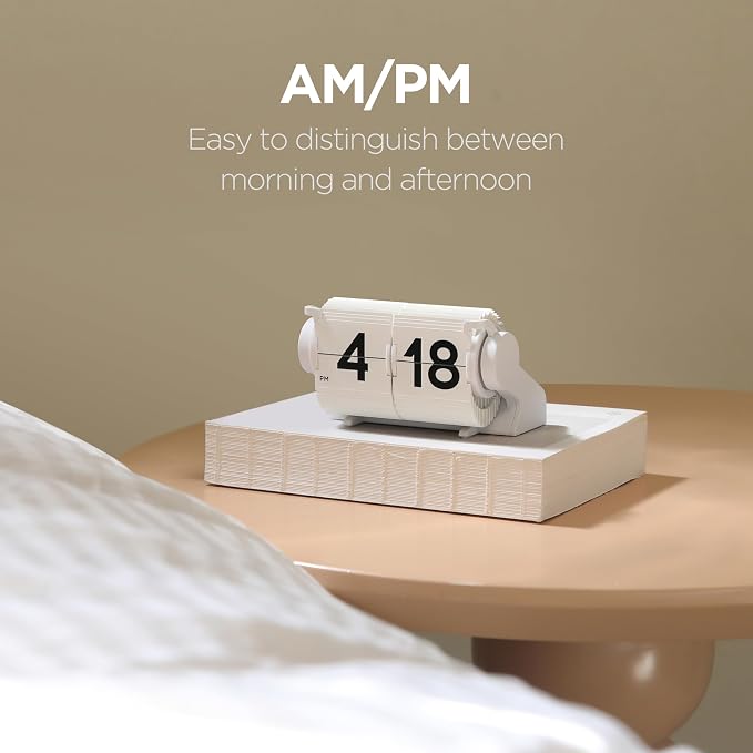 mooas Automatic Mini Flip Clock, Retro Vintage Automatic Flip Desk Clock - Image 5
