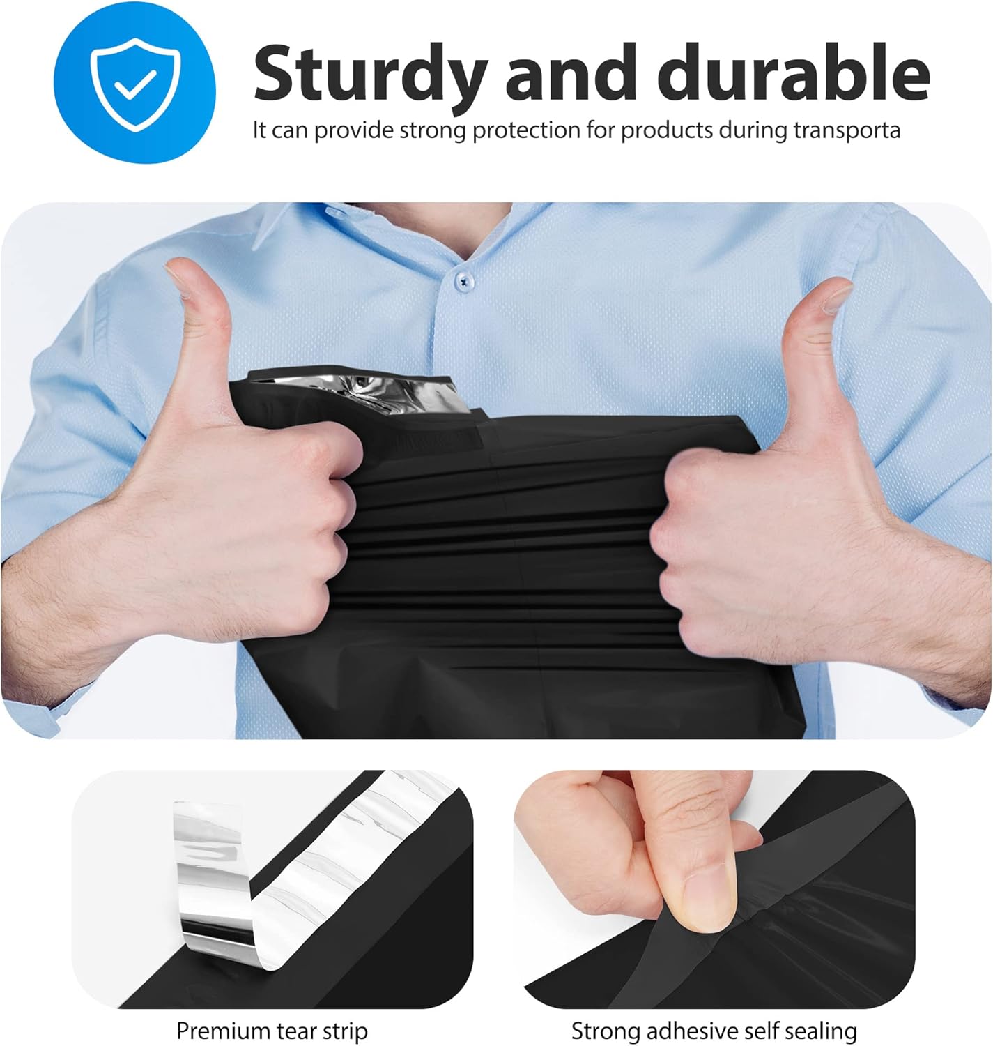 Fuxury 90000 Pcs 12x15.5" Poly Mailers Envelopes Shipping Bags for Clothing,Strong Adhesive Packaging Bag for Small Business Suppliers, Self Seal Mailing Poly Bags,Black