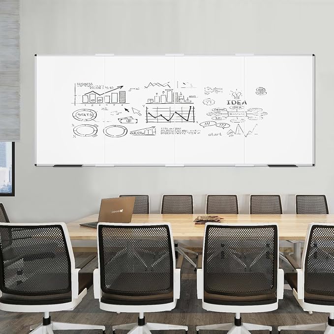 VIZ-PRO Magnetic Dry Erase Board, 120 X 48 Inches, Foldable Wall-Mounted - Image 6