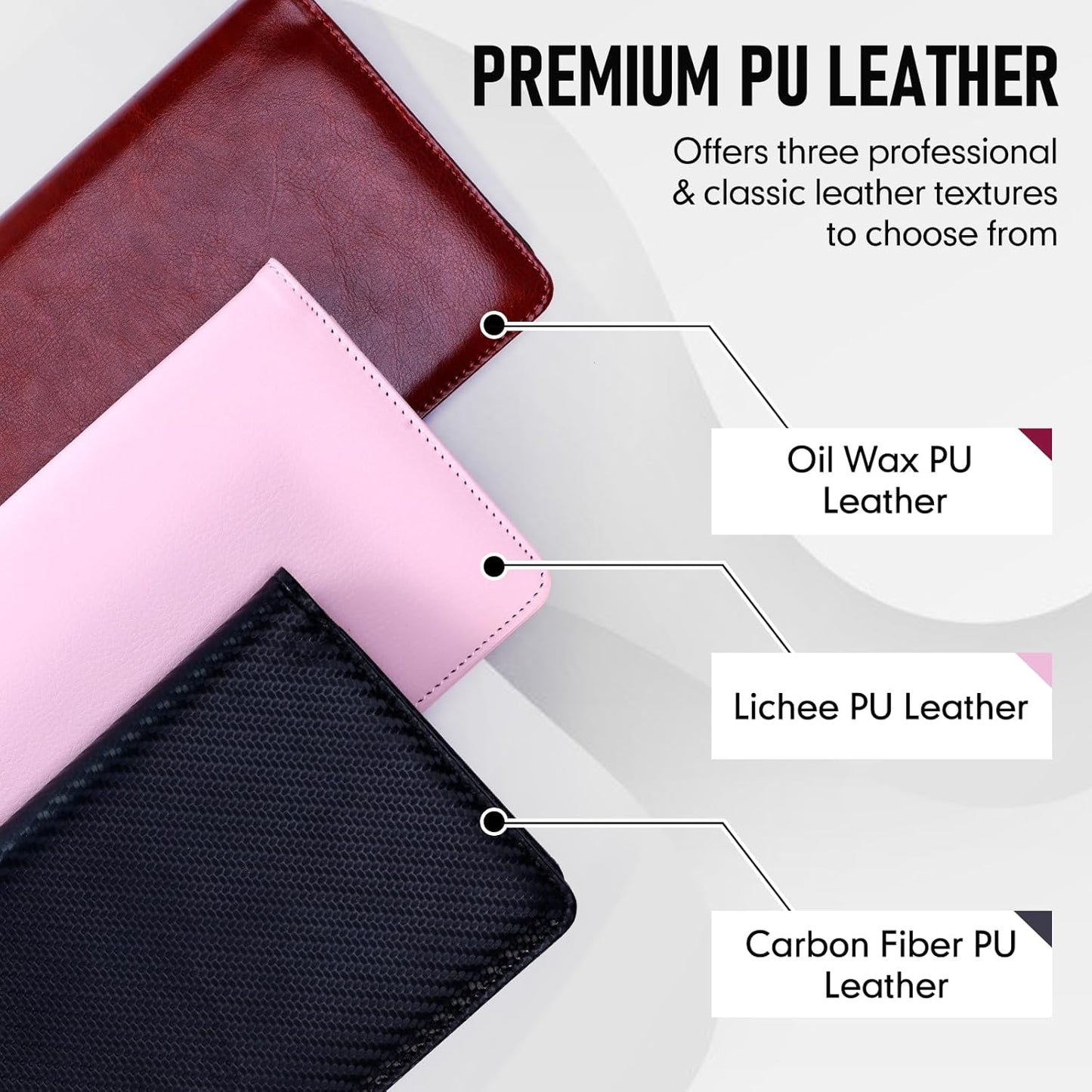 300 Business Cards Holder, 50 Pages Gift Cards Holder, Professional PU Leather Credit Cards Organizer Wallet, Portable Name Card Book Binder Folder, Men Women & Office Supplies, Black