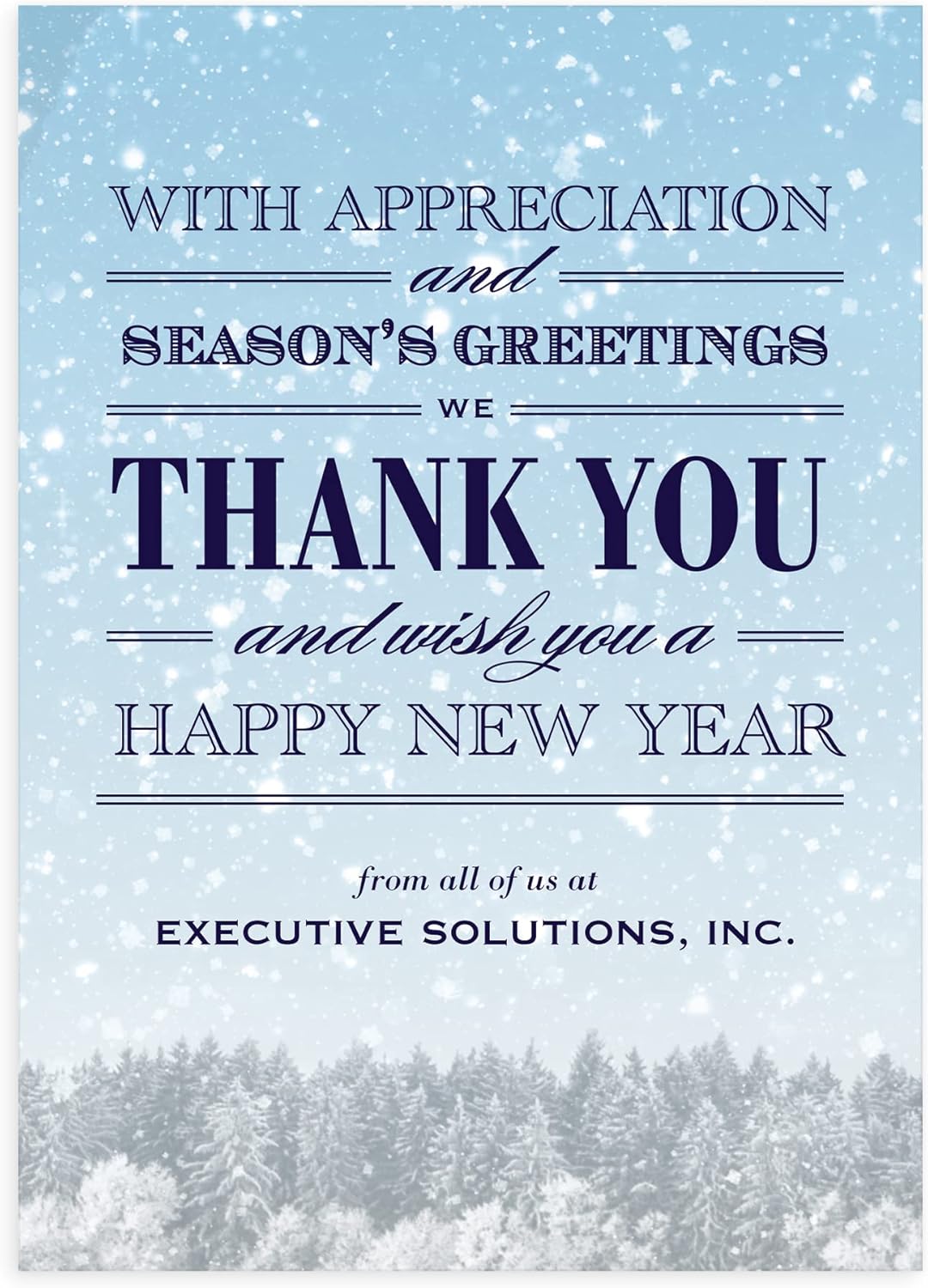 Let's Make Memories Personalized Business Christmas Cards with Envelopes - Premium Quality - 5x7-2025 Holiday Cards & White Envelopes - Snowy Skies - 125 ct