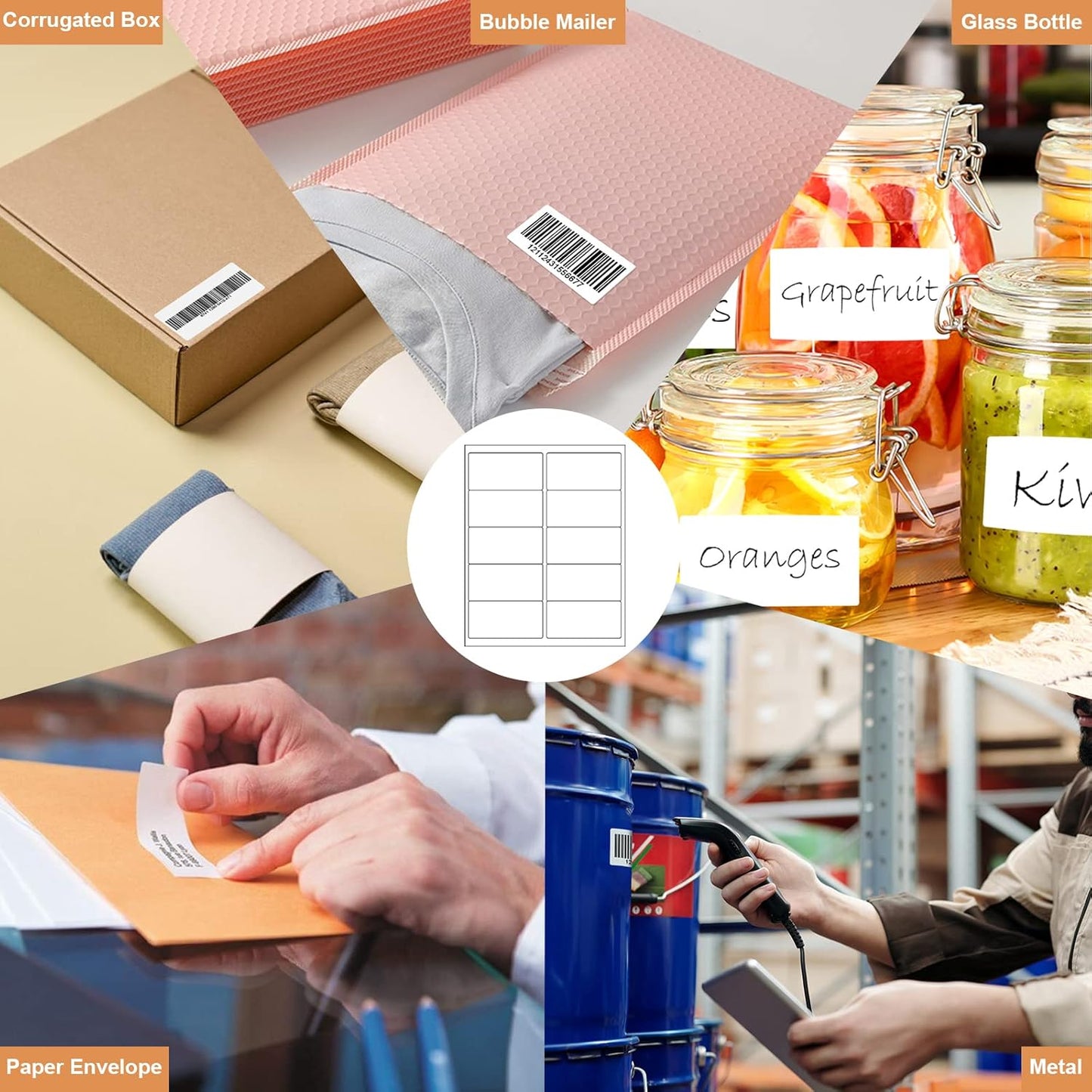 10up Shipping Address Labels, 2 X 4 Labels, Compatible Laser/Inkjet Printer, 5163/18163 Templates Available (4000 Sheets -40000 Labels)