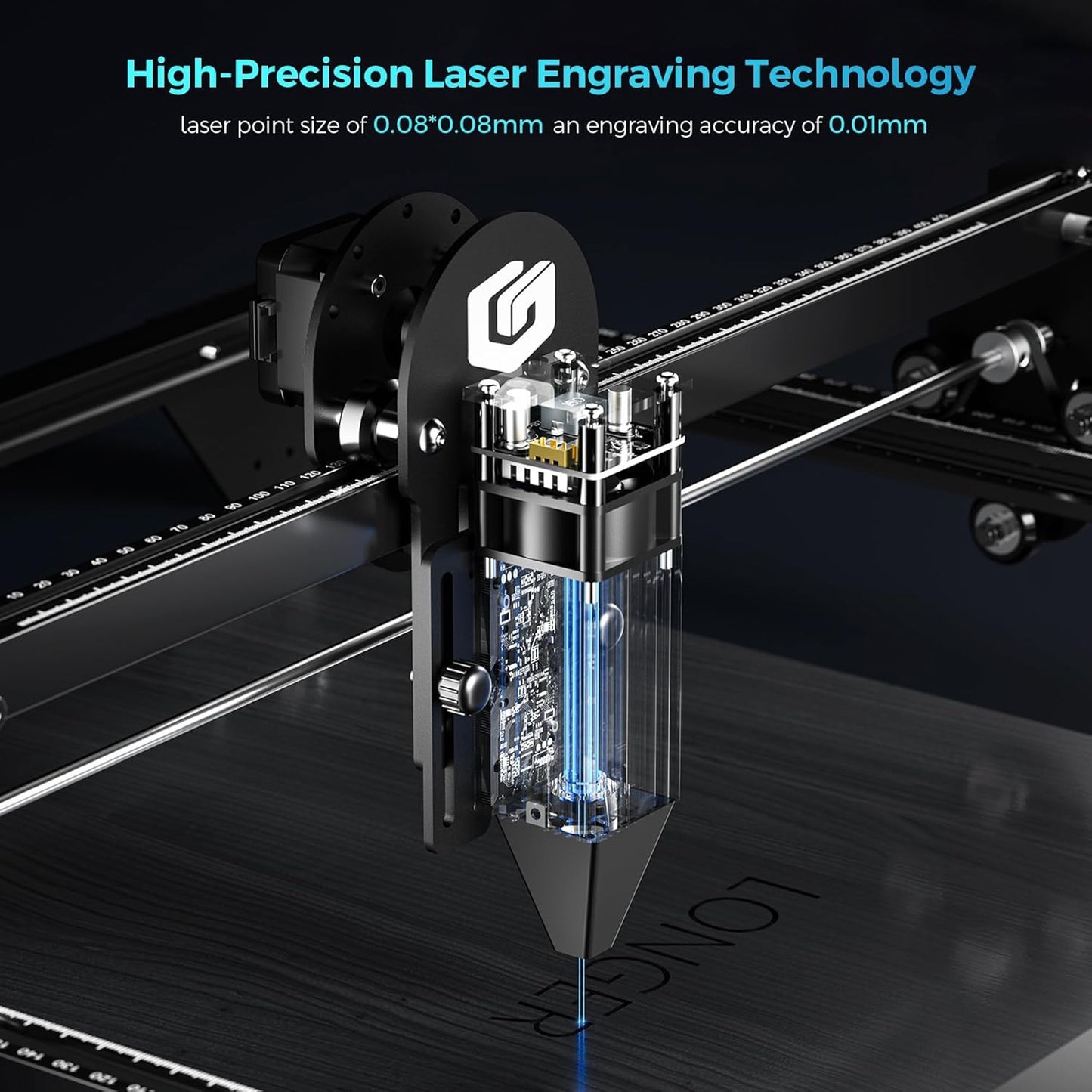 LONGER Laser Engraver, Ray5 10W DIY Laser Cutter Engraving Machine with 3.5" Touch Screen, App Offline Control,Engraving Area 15.75"x15.75",0.08mm Laser Spot, for Wood Metal Acrylic Glass