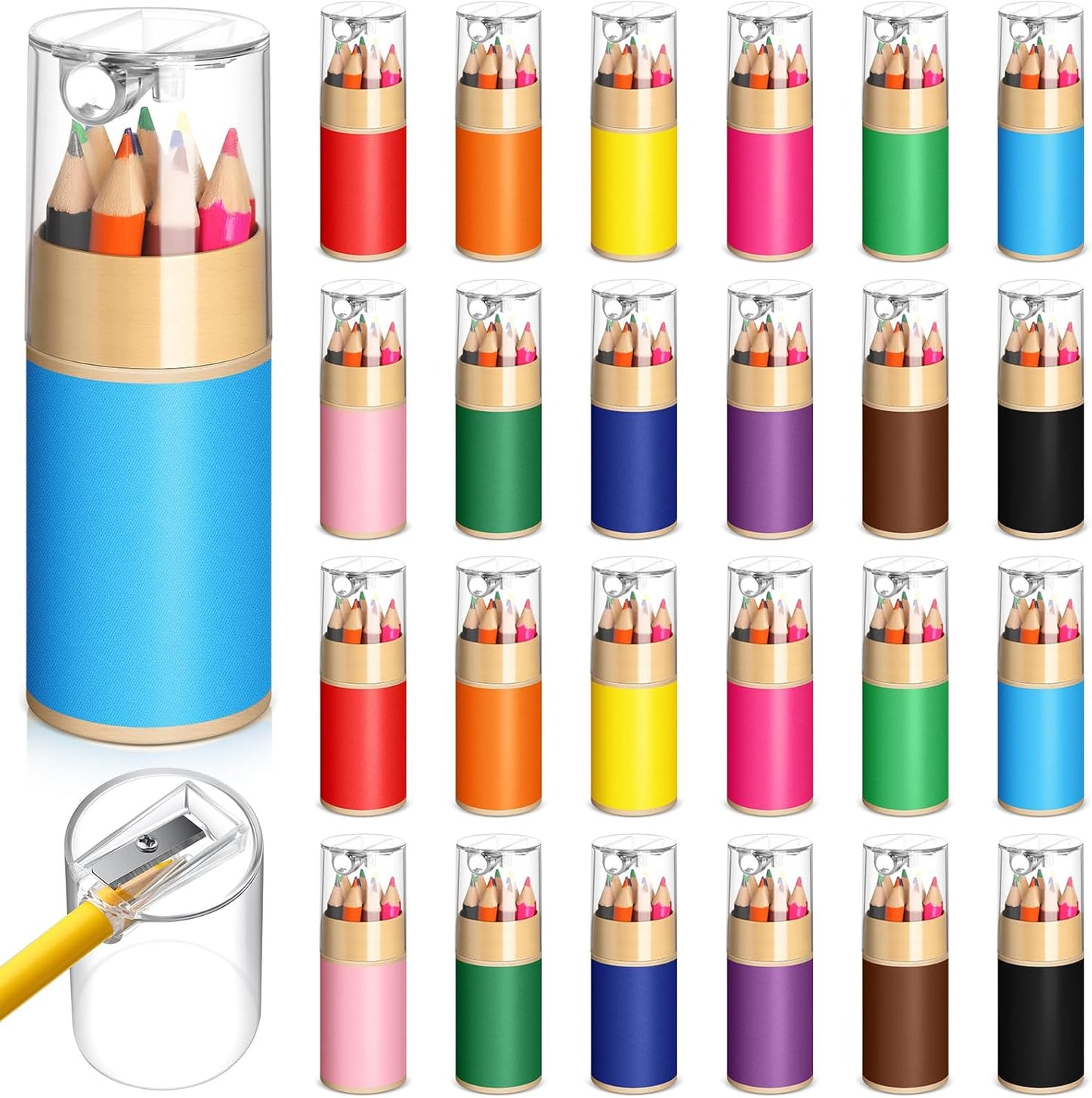 36 Sets Mini Drawing Colored Pencils Bulk with Sharpener for Kids 3.5" Small 12 Colors Travel Colored Portable Pencil Set Back to School Gifts for Students Adults Art Painting Classroom