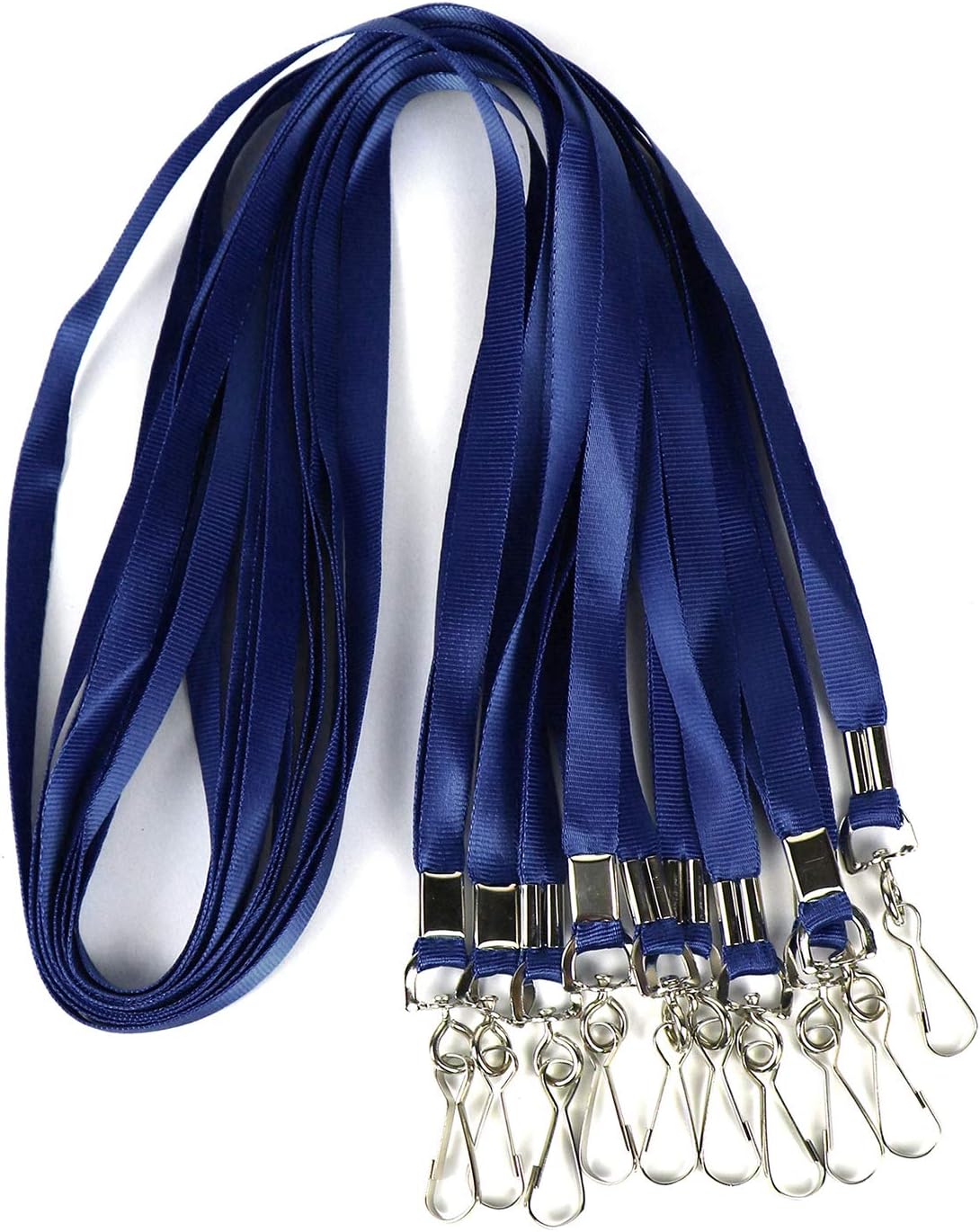 Bulk Lanyards Premium Cruise Lanyard Nylon Badge Lanyards for Id Holder Perfect for Office, Kids, Teachers (Navy Blue, 50 Pack)
