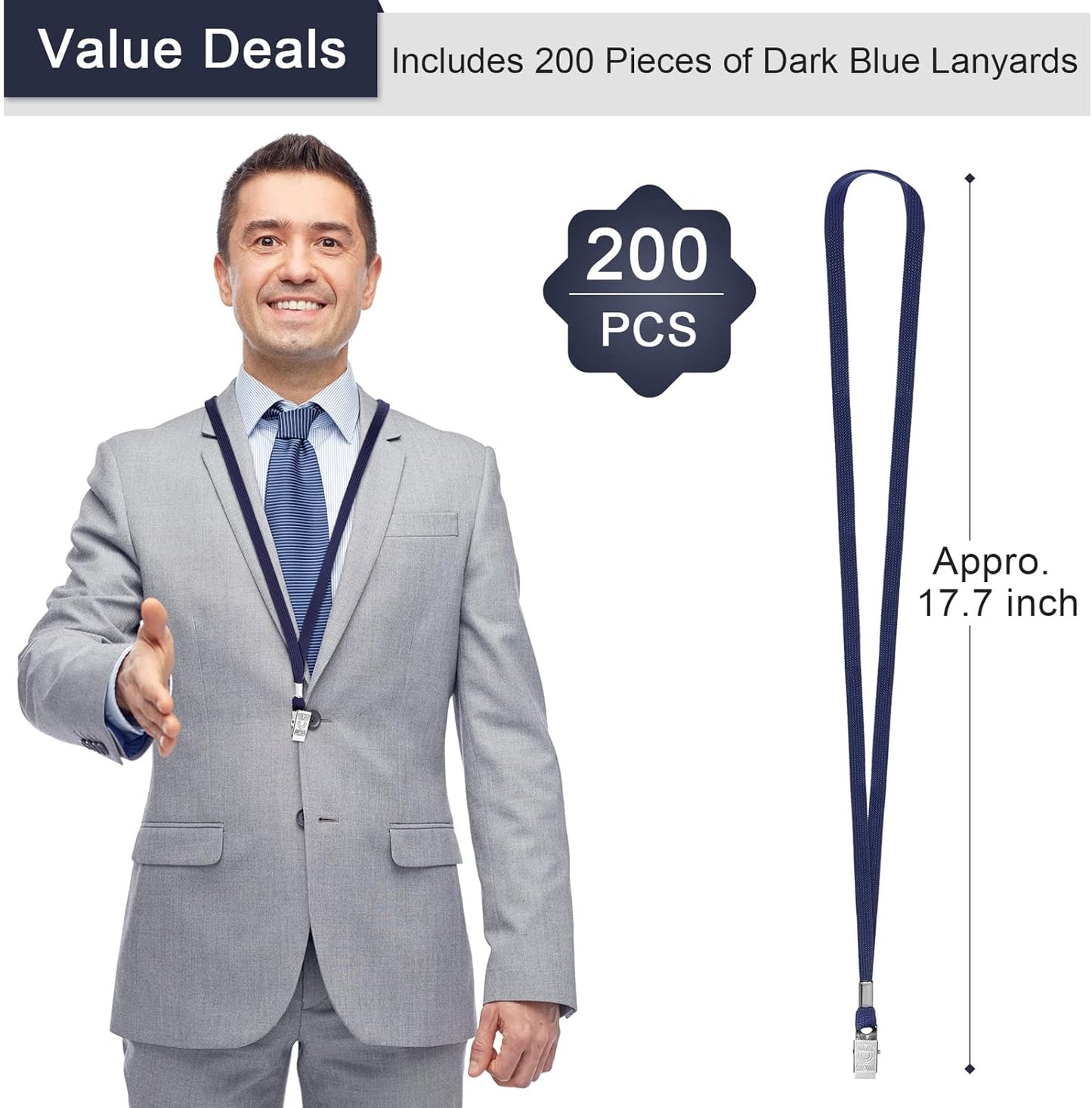 Marspark Lanyards Bulk with Clip Flat Neck Lanyard Badge Lanyard with Swivel Hook Lanyards for ID Cards Holder