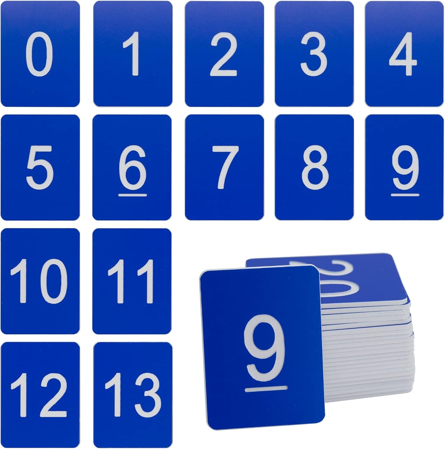 StayMax Rectangle Plastic Numbered Tags Number Disc Number Token (0-100, Blue)