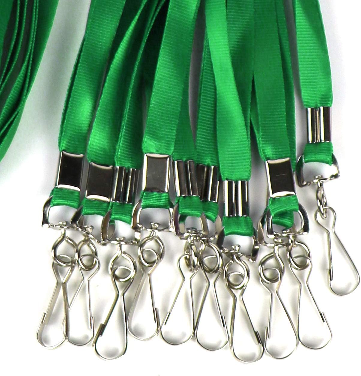 Bulk Lanyards Premium Cruise Lanyard Nylon Badge Lanyards for Id Holder Perfect for Office, Kids, Teachers (Green, 100Pack)