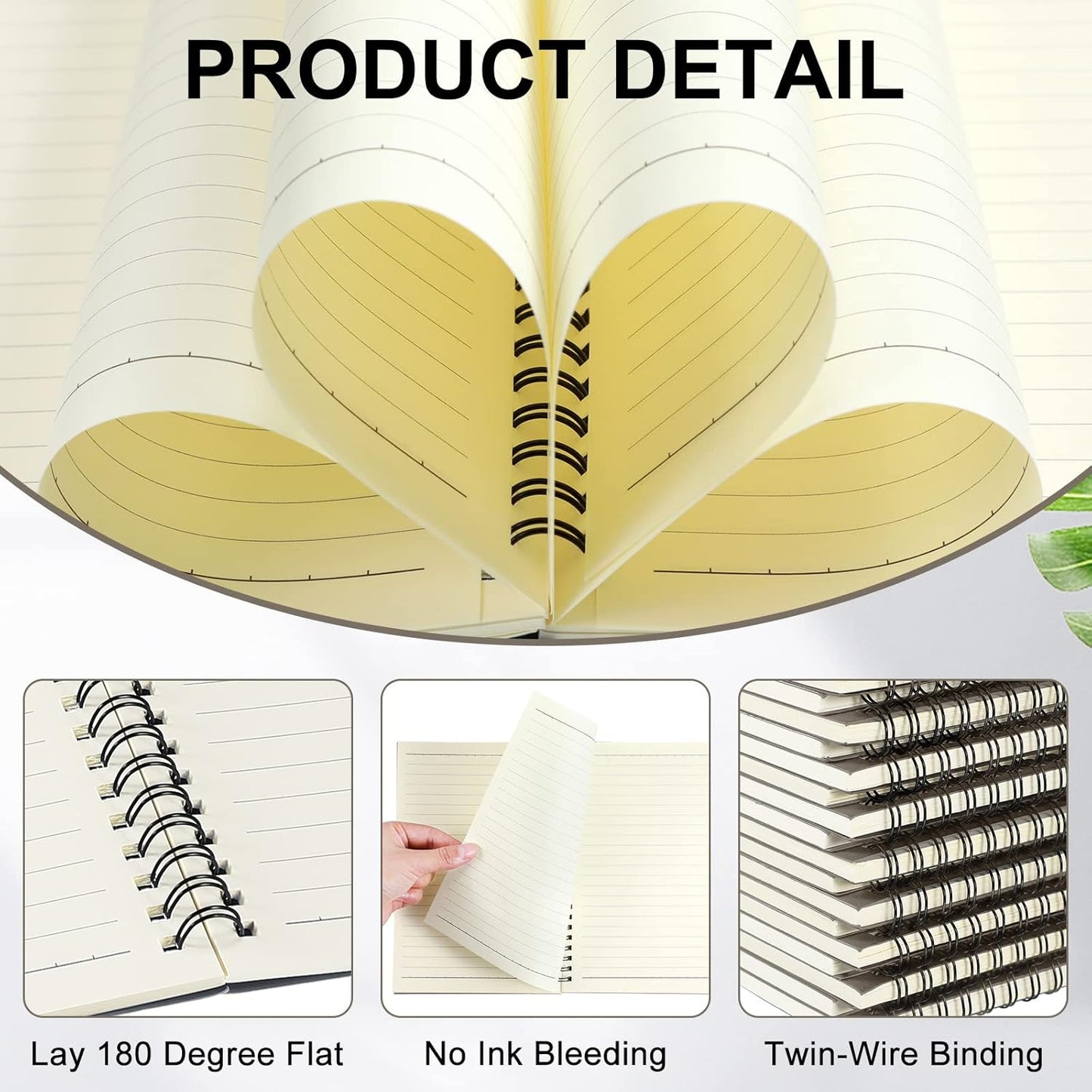 Yahenda Spiral Notebook A5 College Ruled Journal Notebooks Lined 8.3'' x 5.5'' Bulk Writing Paper Notebook for Office Business School Supplies Christmas End of Year Gift(Dark Gray,18 Pcs)