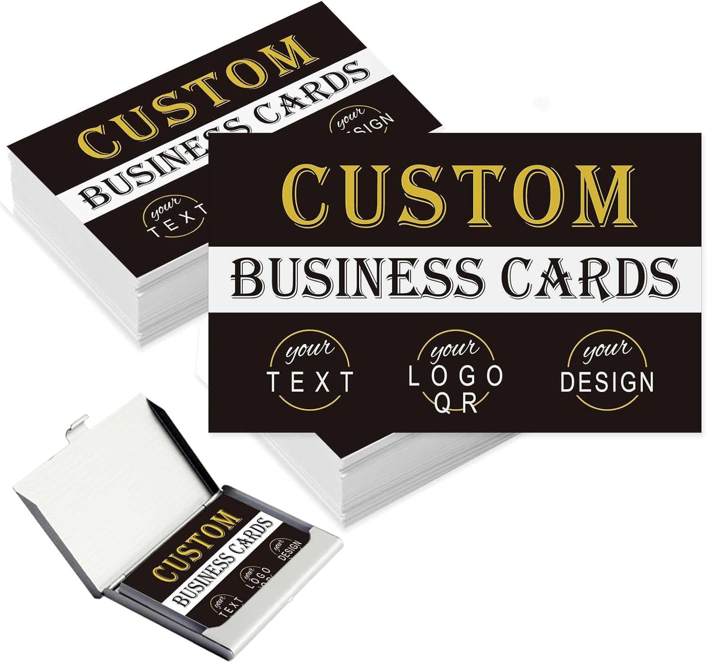 Custom Business Cards Personalized Business Cards with Photo for Small Business Customized with Logo Text 1000 500 200 100 Double Sided Printable Waterproof Business Cards-3.5" x 2",Your Own Design