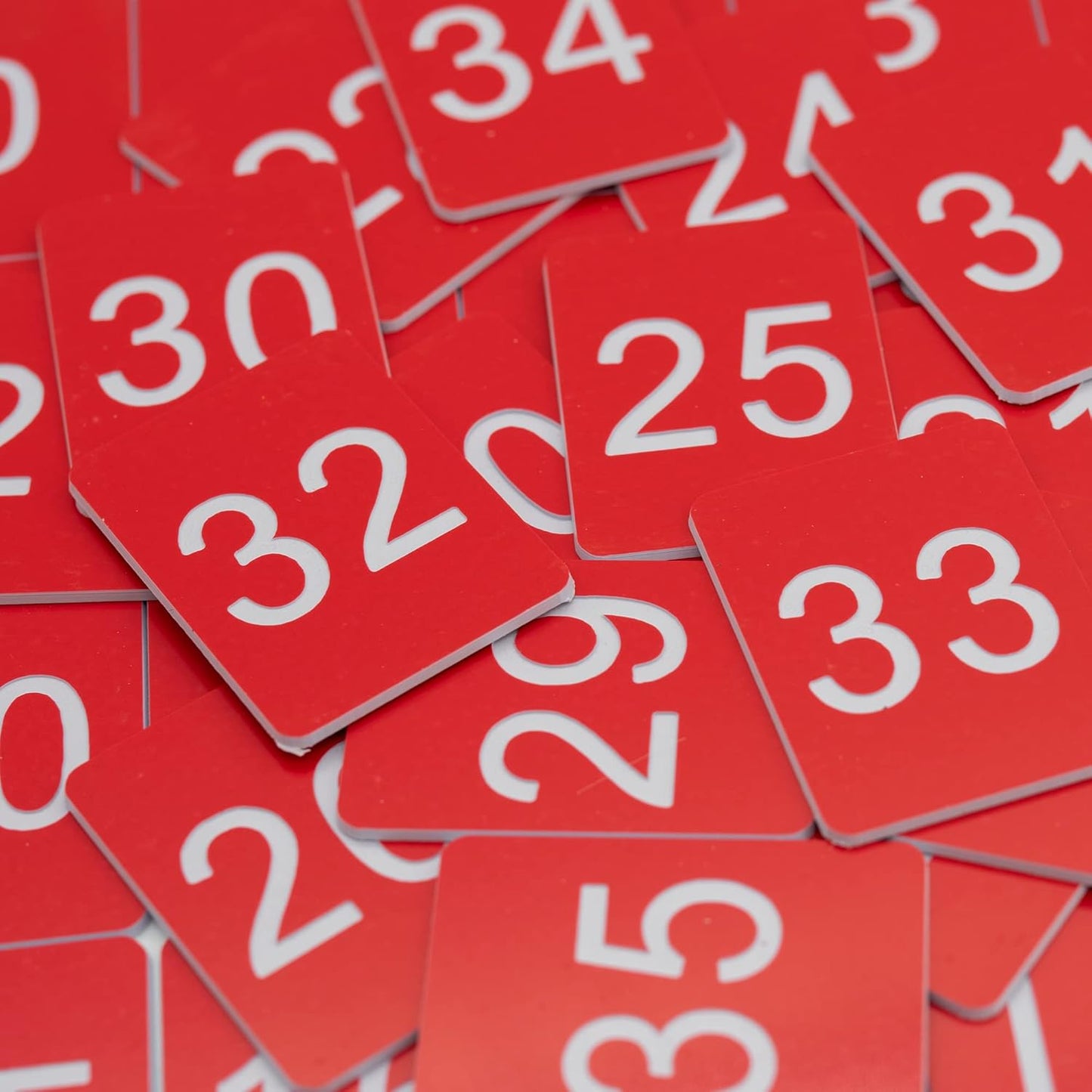 StayMax Rectangle Plastic Numbered Tags Number Disc Number Token (0-100, Red)