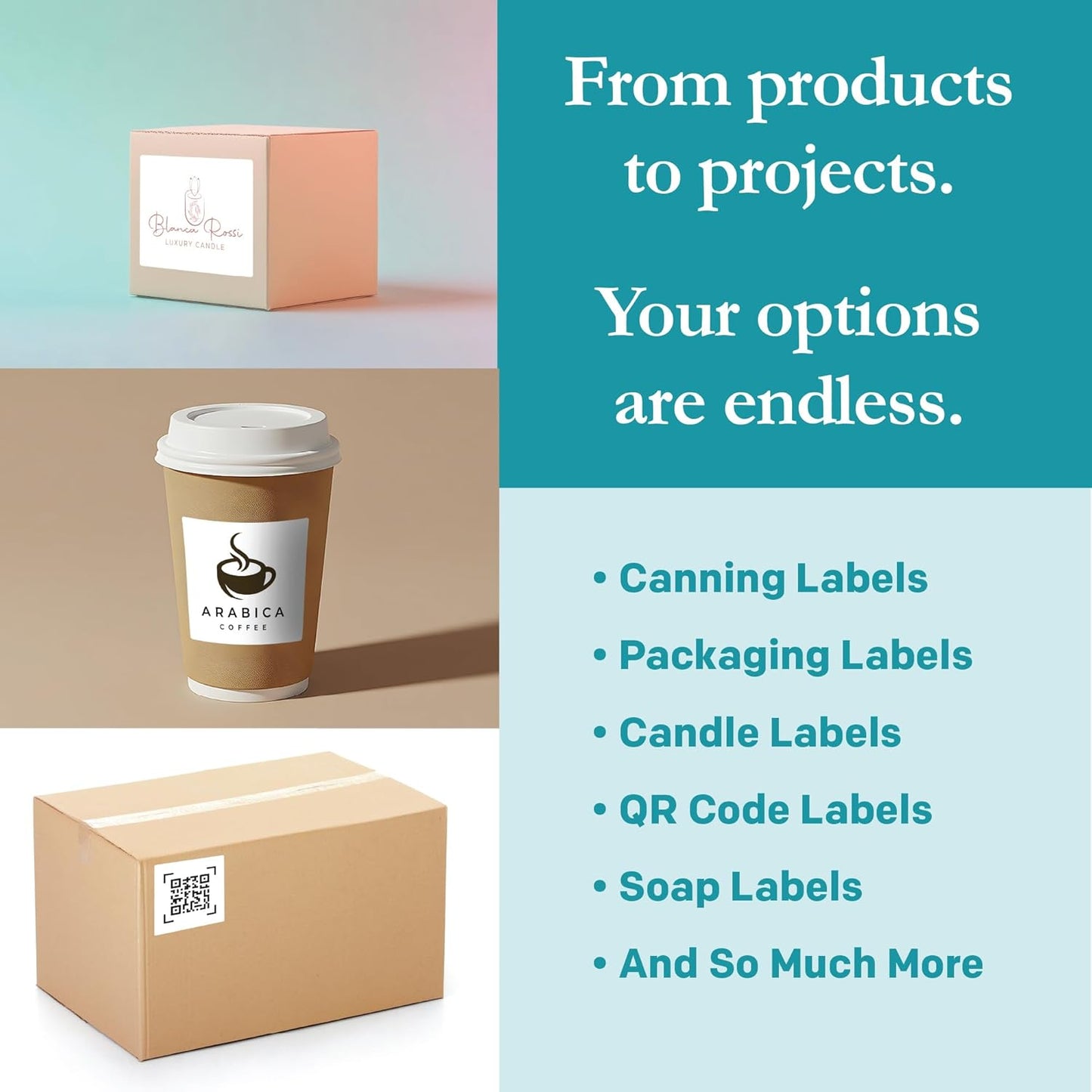 Premium Label Supply White Sticker Square Labels – 3" x 3" – Laser/Inkjet Compatible – (6 per Sheet), 25 Sheets – 150 Total Adhesive Labels