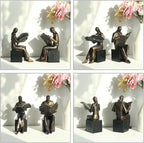 Lukitas Decorative Newspaper Reader Bookends, Heavy Duty Book Holder Non-Slip - Image 3
